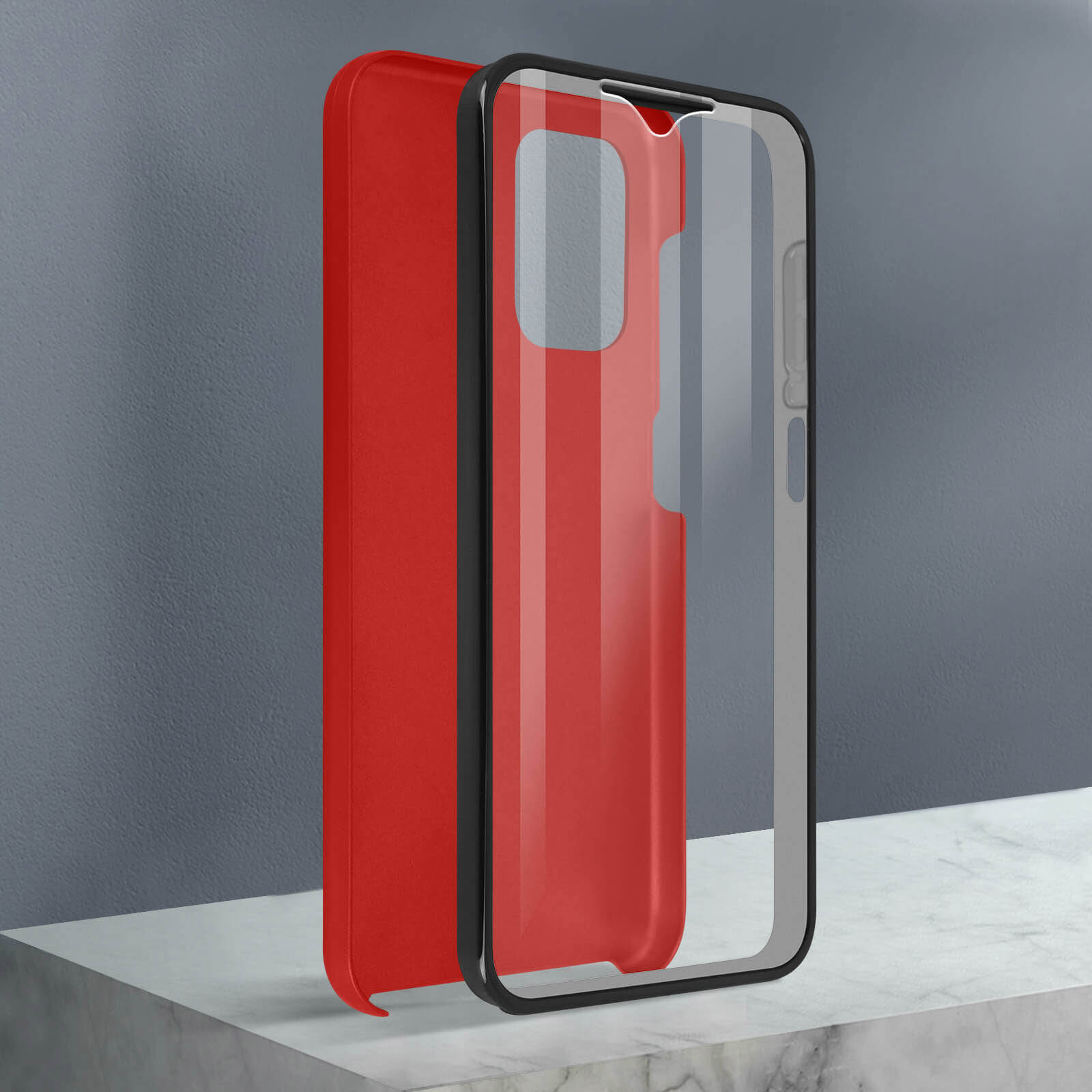 AVIZAR Vorder- A13, Rot Full Galaxy Rückseite Schutzhülle, Cover, Cover Series, Samsung, Full