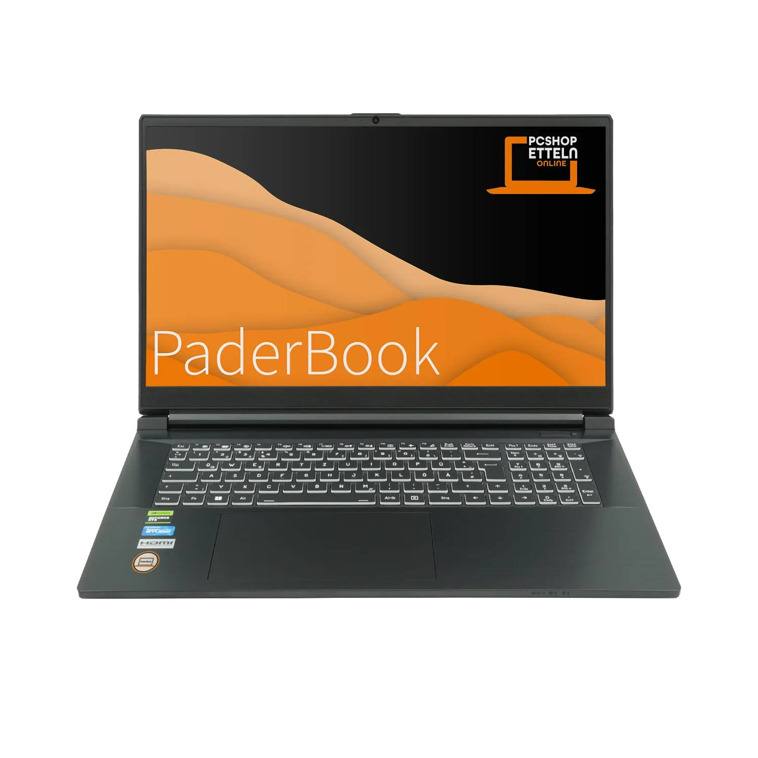 4000 Display, GB RAM, installiert PADERBOOK Schwarz i97, mit und GB SSD, Zoll aktiviert, 17,3 Notebook CAD 8 fertig