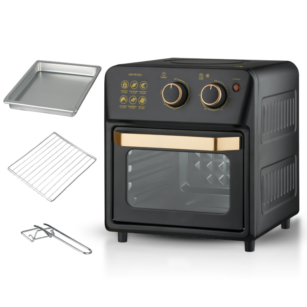 BYTELIKE Oven Elektro-Backofen schwarz Fryer Heißluftfritteuse Multifunktional Fryer 14L Air Smart Home Watt Automatisch 1250