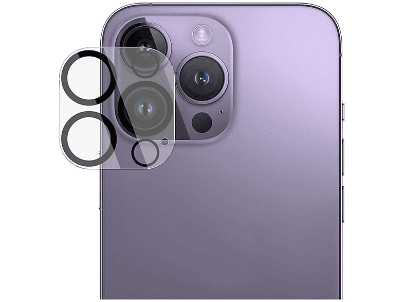 WIGENTO Schutzglas Kamera Linse Hart Glas Schutzglas(für Apple iPhone 15 Pro / 15 Pro Max)