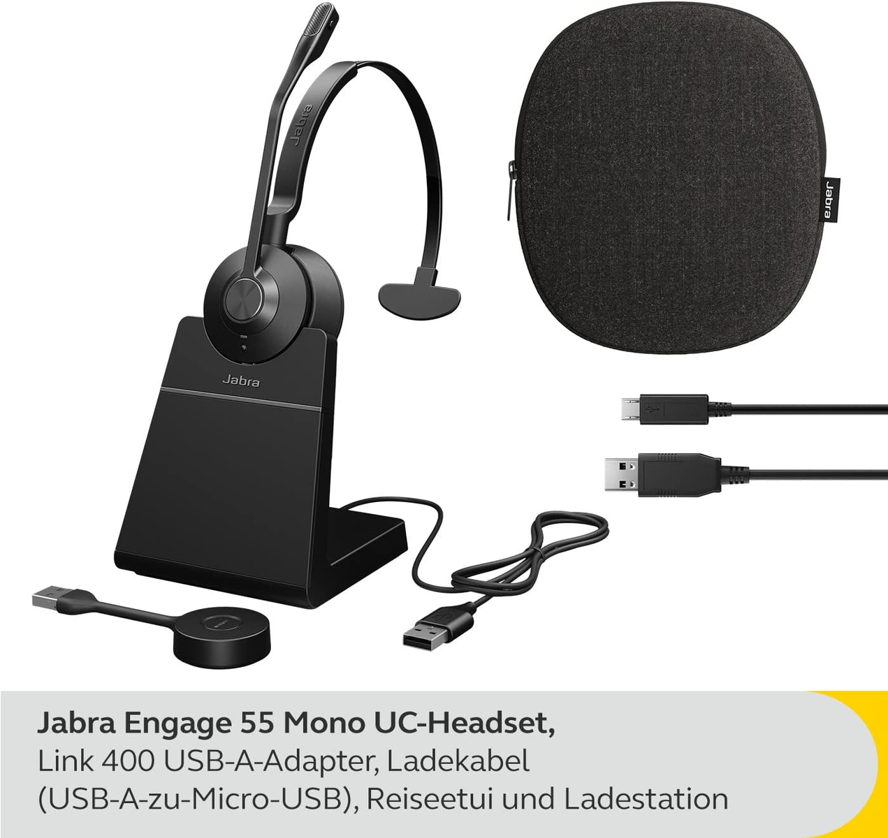 Schwarz Kopfhörer JABRA Bluetooth 55, On-ear Engage