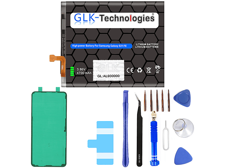 Neue Ankunft!! GLK-TECHNOLOGIES Samsung Smartphone 5G inkl. FE S21 Lithium-Ionen-Akku PROFI EB-BG990ABY 4700mAh Akku, Galaxy Werkzeug Set 4700mAh SM-G990