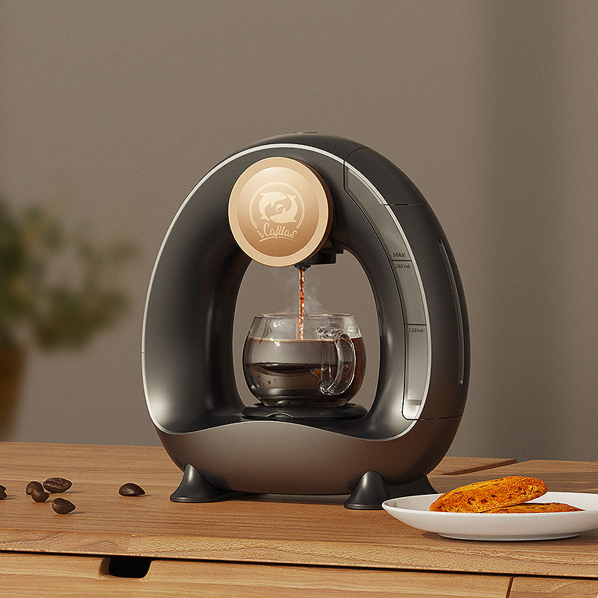BRIGHTAKE Mini-Amerikanische Kaffeemaschine Tragbar Vollautomatisch 85°C makers Black Coffee 240ml