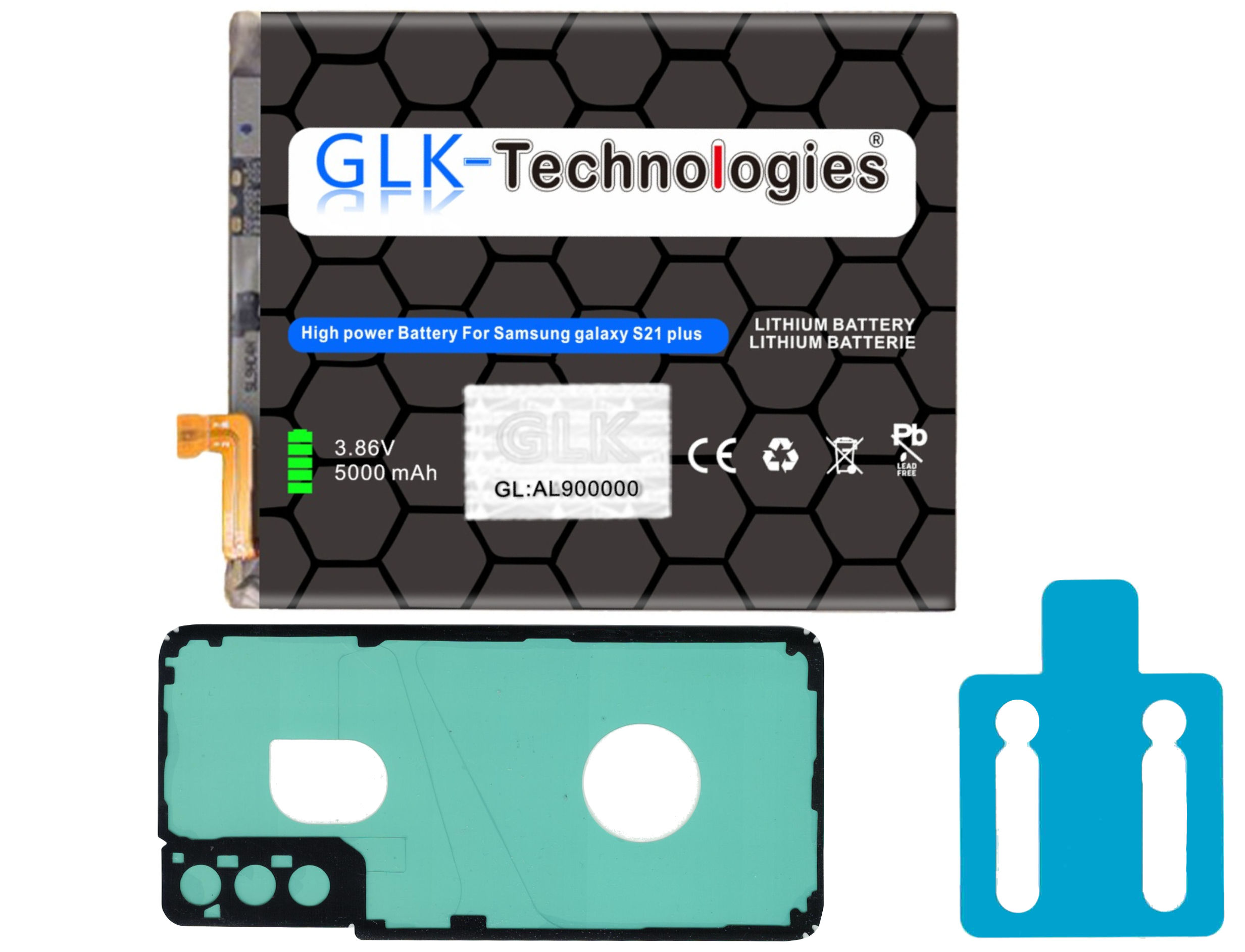 Smartphone Akku, 4200mAh Plus 4200mAh EB-BG996ABY GLK-TECHNOLOGIES G996B inkl. Klebebandsätze Galaxy 2x S21 Samsung Lithium-Ionen-Akku