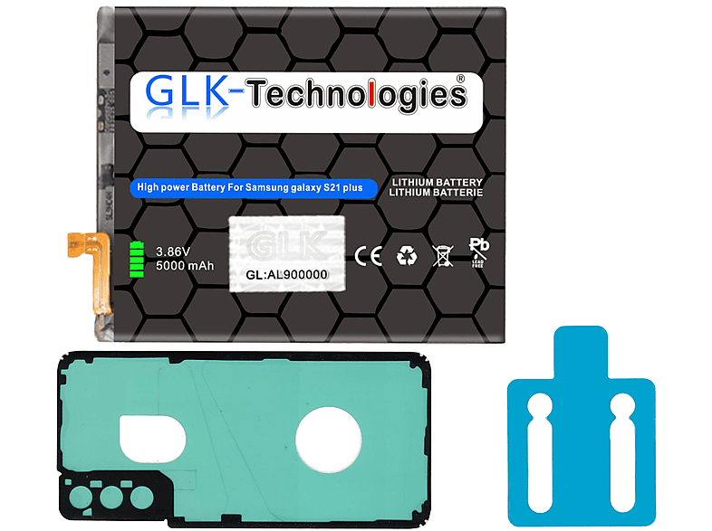 GLK-TECHNOLOGIES Samsung Galaxy S21 Smartphone inkl. 2x Lithium-Ionen-Akku G996B EB-BG996ABY Klebebandsätze 4200mAh 4200mAh Akku, Plus