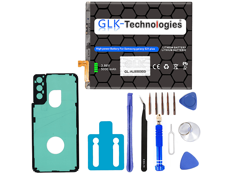 GLK-TECHNOLOGIES Samsung Galaxy S21 Plus G996B EB-BG996ABY 4200mAh inkl. PROFI Werkzeug Set Lithium-Ionen-Akku Smartphone Akku, 4200mAh