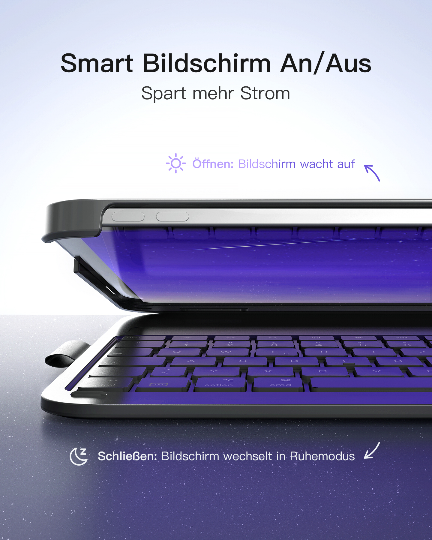 INATECK Ultraleichte Tastatur Hülle für Air Tastatur Verwenden, 2022, 5/4 11, , 10 Pro Gen Hoch-/Querformat iPad