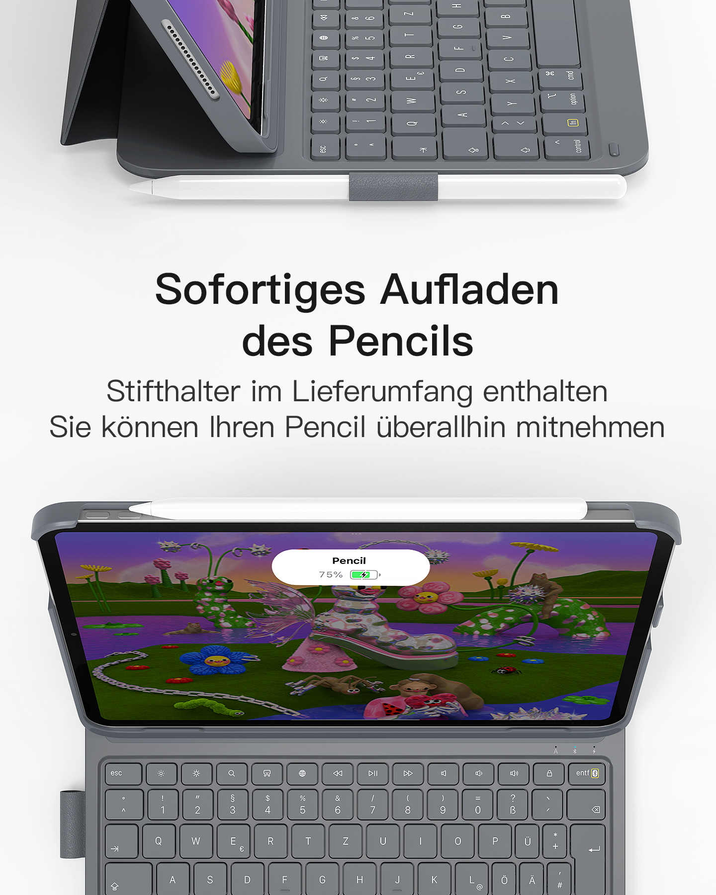 INATECK Ultraleichte Tastatur Hülle für Air Tastatur Verwenden, 2022, 5/4 11, , 10 Pro Gen Hoch-/Querformat iPad