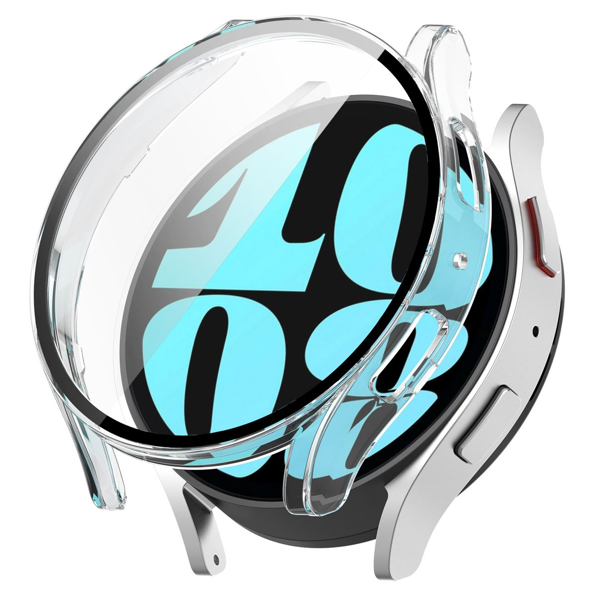 WIGENTO 360 Grad Galaxy 44mm) Watch Hart und Samsung Hülle 6 Smartwatchhülle(für Glas Panzer Folie aus H9 Schutz