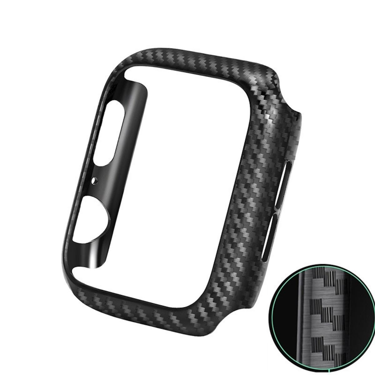 Design Carbon Apple 8 Watch Style Schock WIGENTO Gen. Serie / Smartwatchhülle(für 9 / Gehäuse Hülle 7 45mm)
