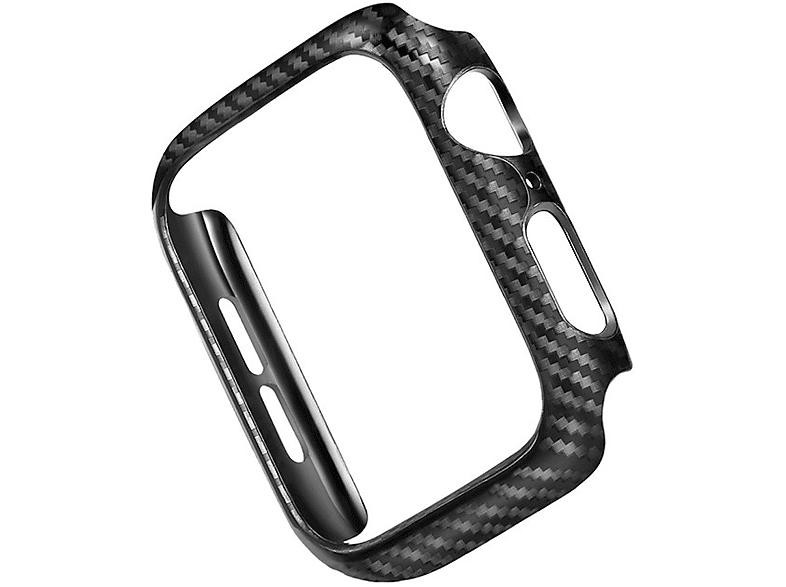 WIGENTO Shockproof Carbon Style Gehäuse Smartwatchhülle(für Apple Watch Serie 9 / 8 / 7 Gen. 41mm)