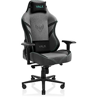 Silla Gaming  - FREYA, Silla Gamer Tela, Reclinable, Transpirable, Profesional, Ergonómica, Cojines memory foam VALK, Reposabrazos4D (ajustable en altura, anchura y profundidad, también se puede girar), 130 kg, Gris