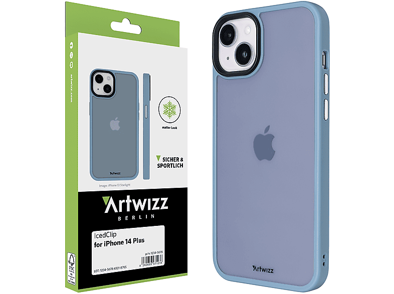 ARTWIZZ IcedClip, Backcover, Apple, iPhone 14 Plus, Blau