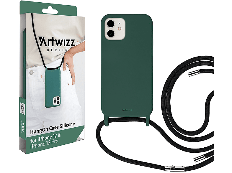ARTWIZZ HangOn Case Silicone, iPhone Dunkelgrün 12 iPhone Pro, Apple, Umhängetasche, / 12