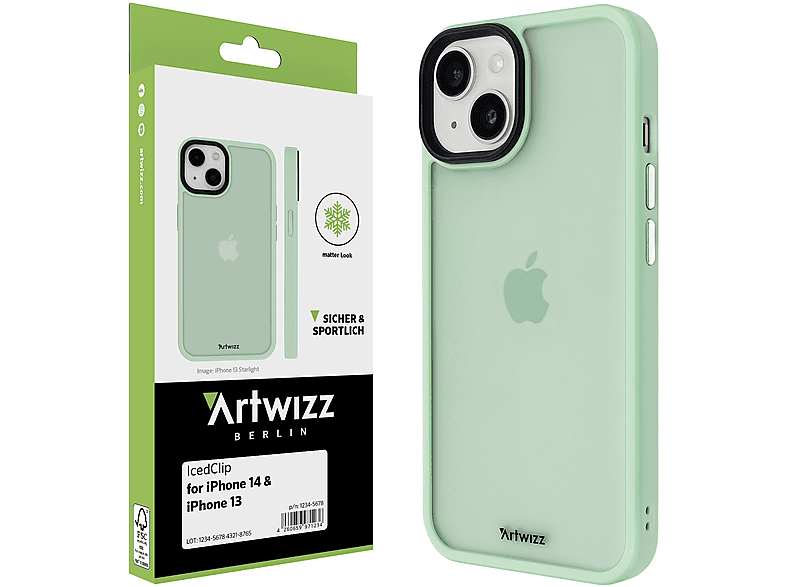 ARTWIZZ IcedClip, Backcover, Apple, iPhone 14, Grün