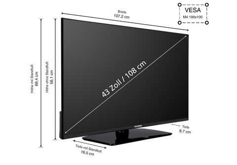 Honpo supergünstiger Versandhandel! TELEFUNKEN XF43AN750M LED Full-HD, | MediaMarkt TV SMART (Flat, Zoll cm, 108 43 / TV)