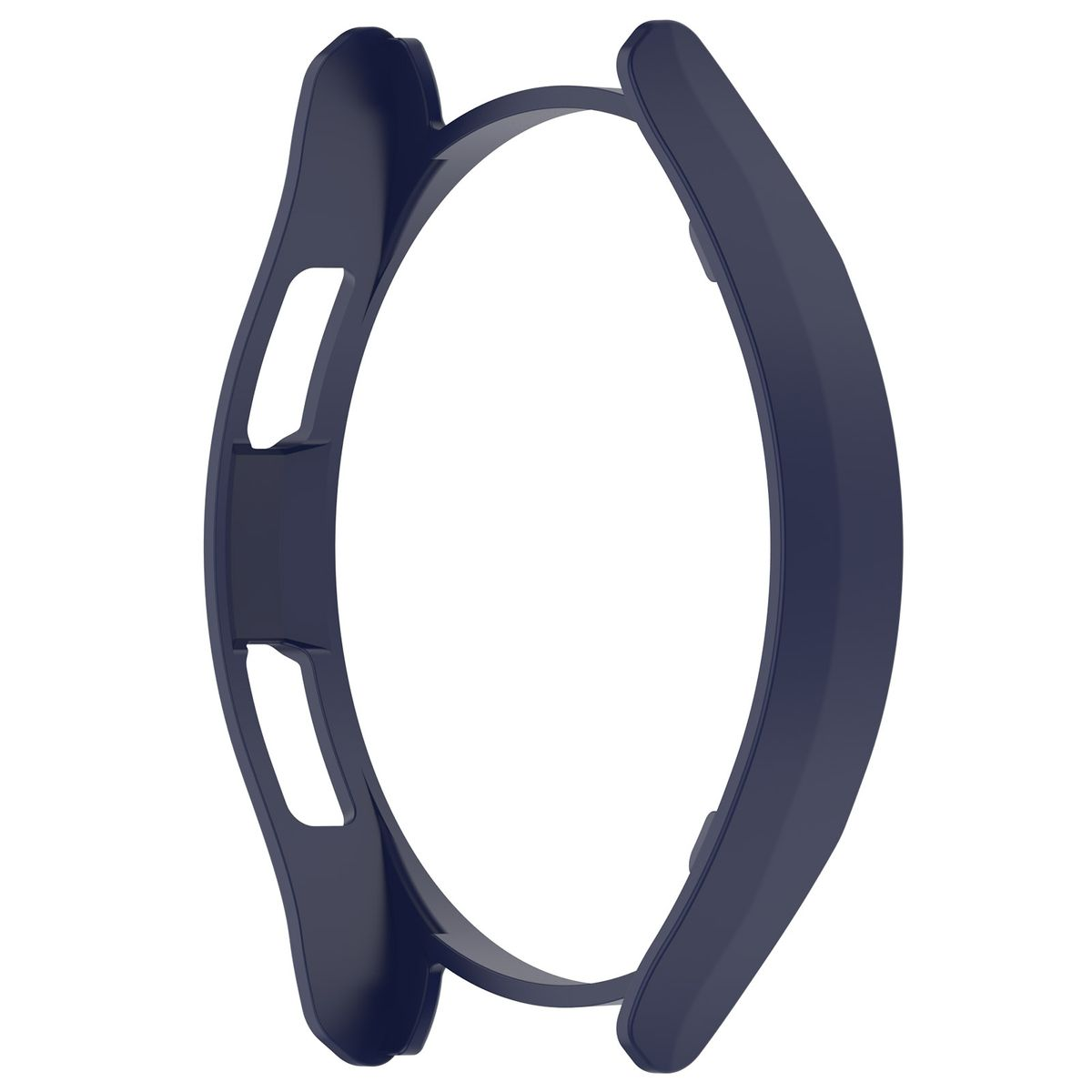 Dunkelblaue Smartwatch-Lünette, ovale Form mit Aussparungen für Tasten.