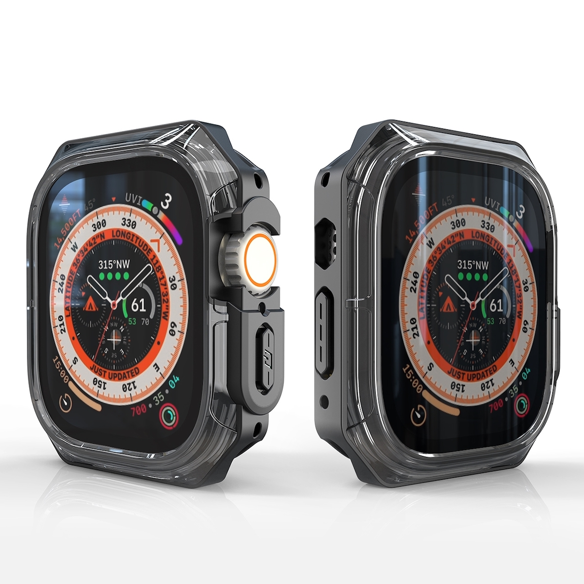 WIGENTO Shockproof Smartwatch + 1 49mm) Ultra 2 Hülle Smartwatchhülle(für Apple Watch