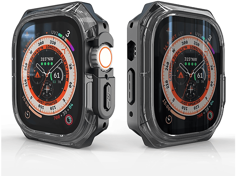 WIGENTO Shockproof Smartwatch Hülle Smartwatchhülle(für Apple Watch Ultra 1 + 2 49mm)