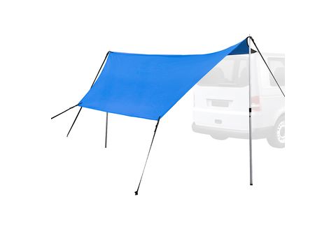 ZOOMYO Vordach/Markise fürs Auto, einfach zu montieren , Schützt vor Sonne  und Regen Autovordach, anthrazit und silber