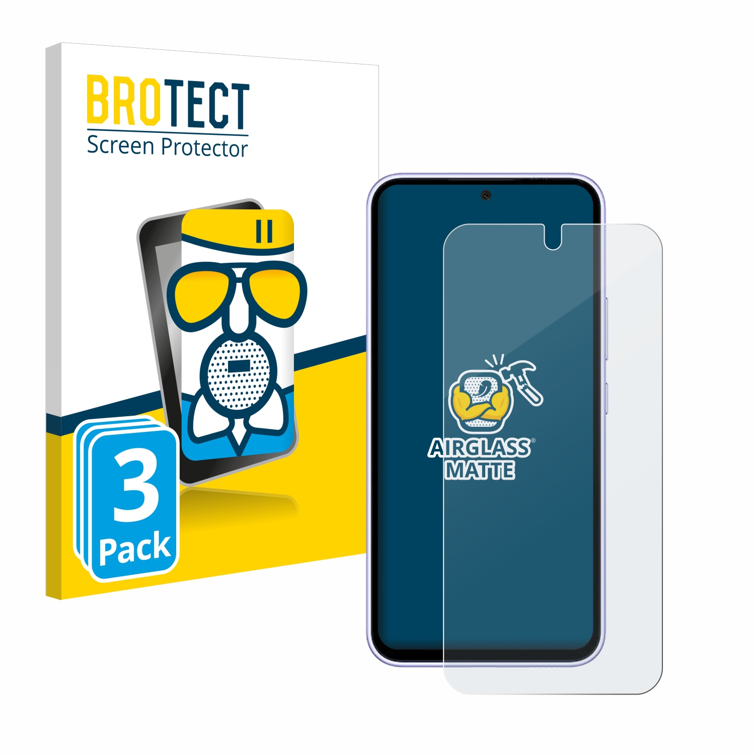 BROTECT 3x Airglass Schutzfolie(für Samsung matte A54 Galaxy 5G)