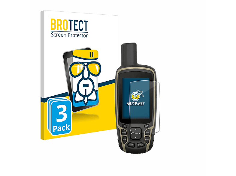 BROTECT 3x Airglass klare Schutzfolie(für Garmin GPSMAP 65s)