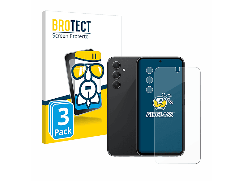 BROTECT 3x Airglass klare Schutzfolie(für Samsung Galaxy A54 5G)