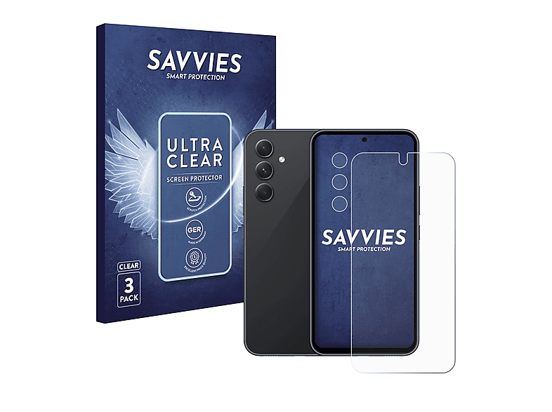 SAVVIES 6x klare Schutzfolie(für Samsung Galaxy 5G) A54