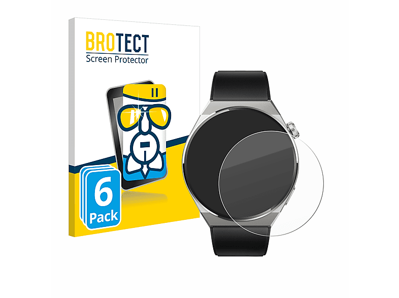 BROTECT 6x Airglass klare Schutzfolie(für Huawei Watch GT 3 Pro Titanium (46mm))