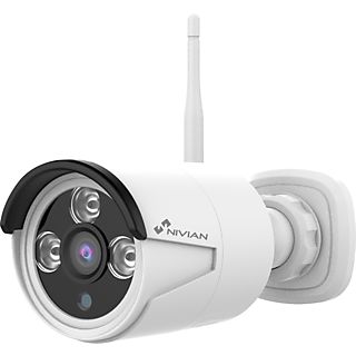 Cámara de seguridad  - Nivian cámara Bullet WiFi 2K-  Compatible con Kit videovigilancia Nivian NIVIAN, Blanco