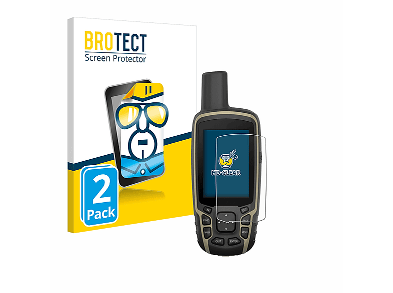 BROTECT 2x klare Schutzfolie(für GPSMAP Garmin 65s)