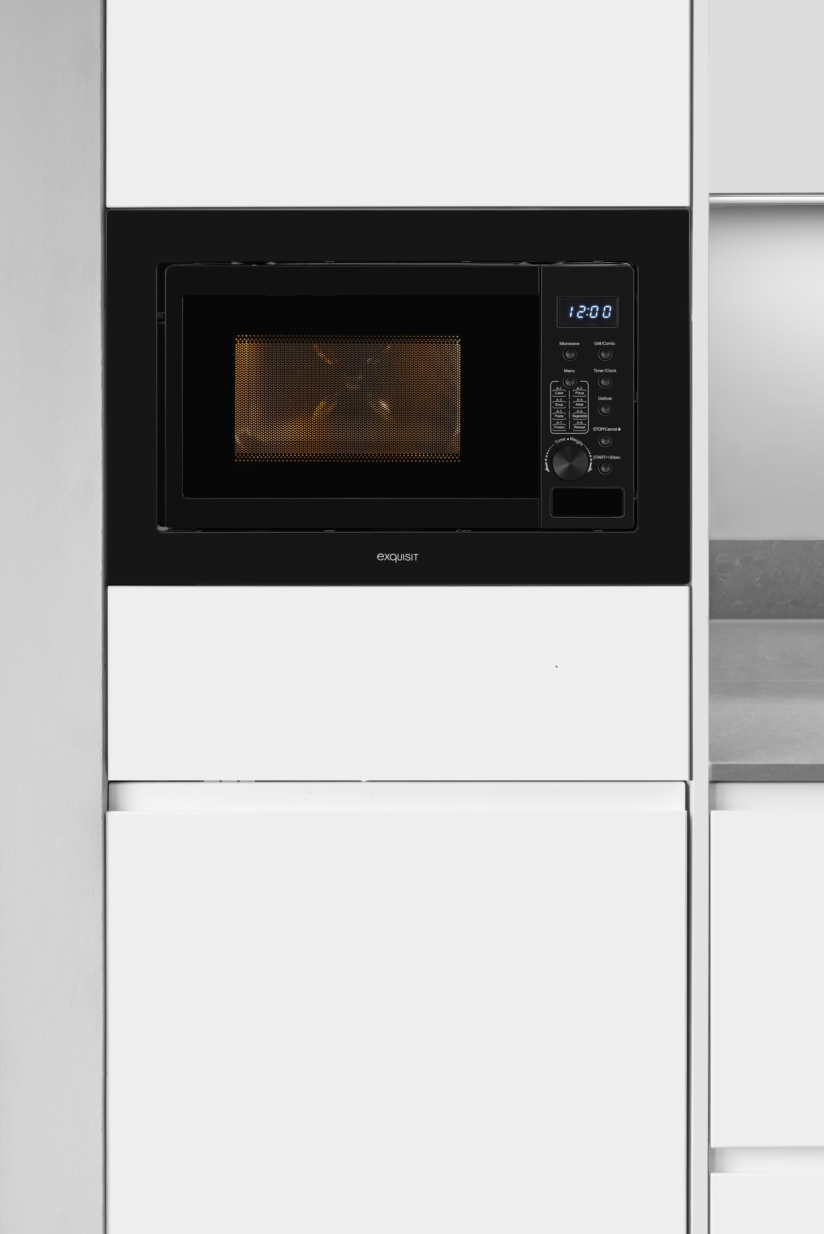 EXQUISIT EMW20-DG-020 schwarz Einbau-Mikrowelle (1000 Watt)