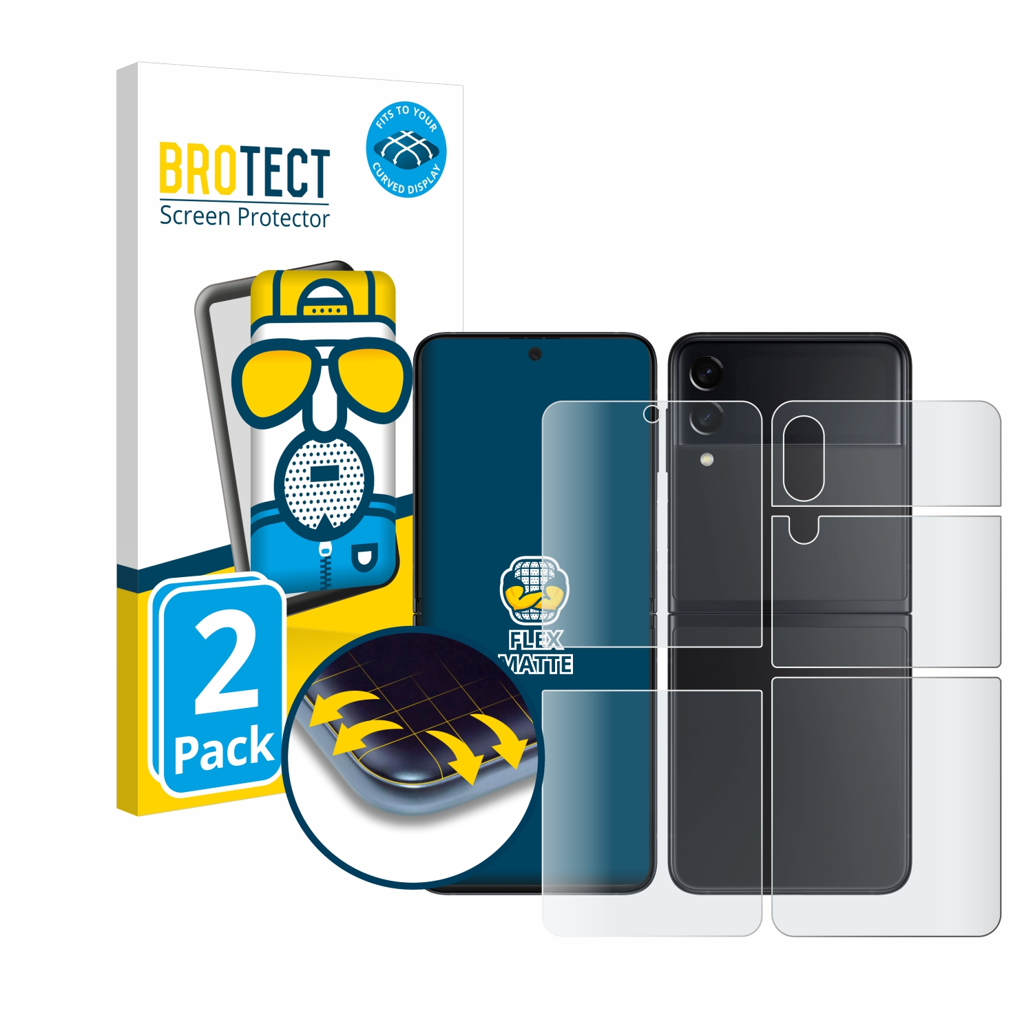 Schutzfolie(für Flip Galaxy Flex 2x 5G) 3D Full-Cover Samsung matt Z BROTECT Curved 3