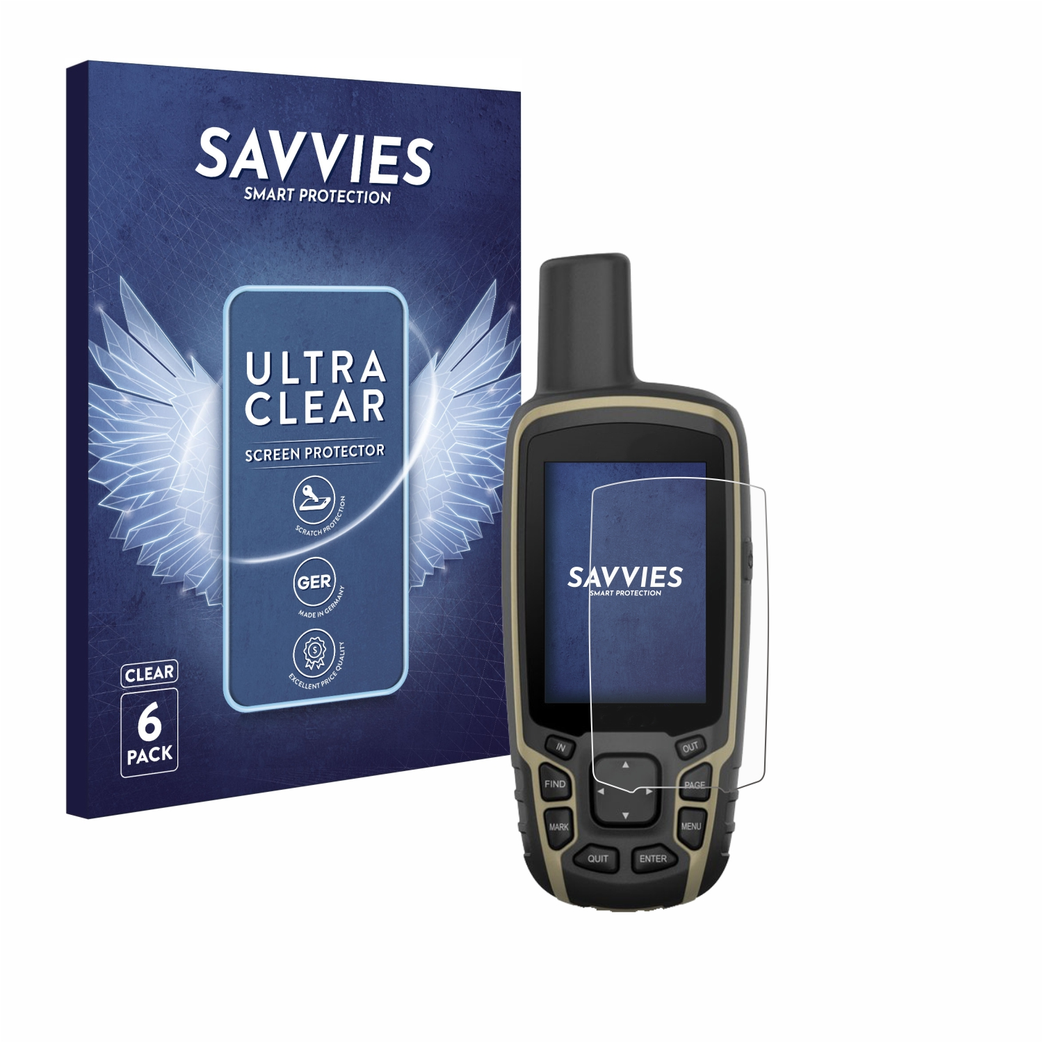 6x 65s) GPSMAP Schutzfolie(für klare Garmin SAVVIES