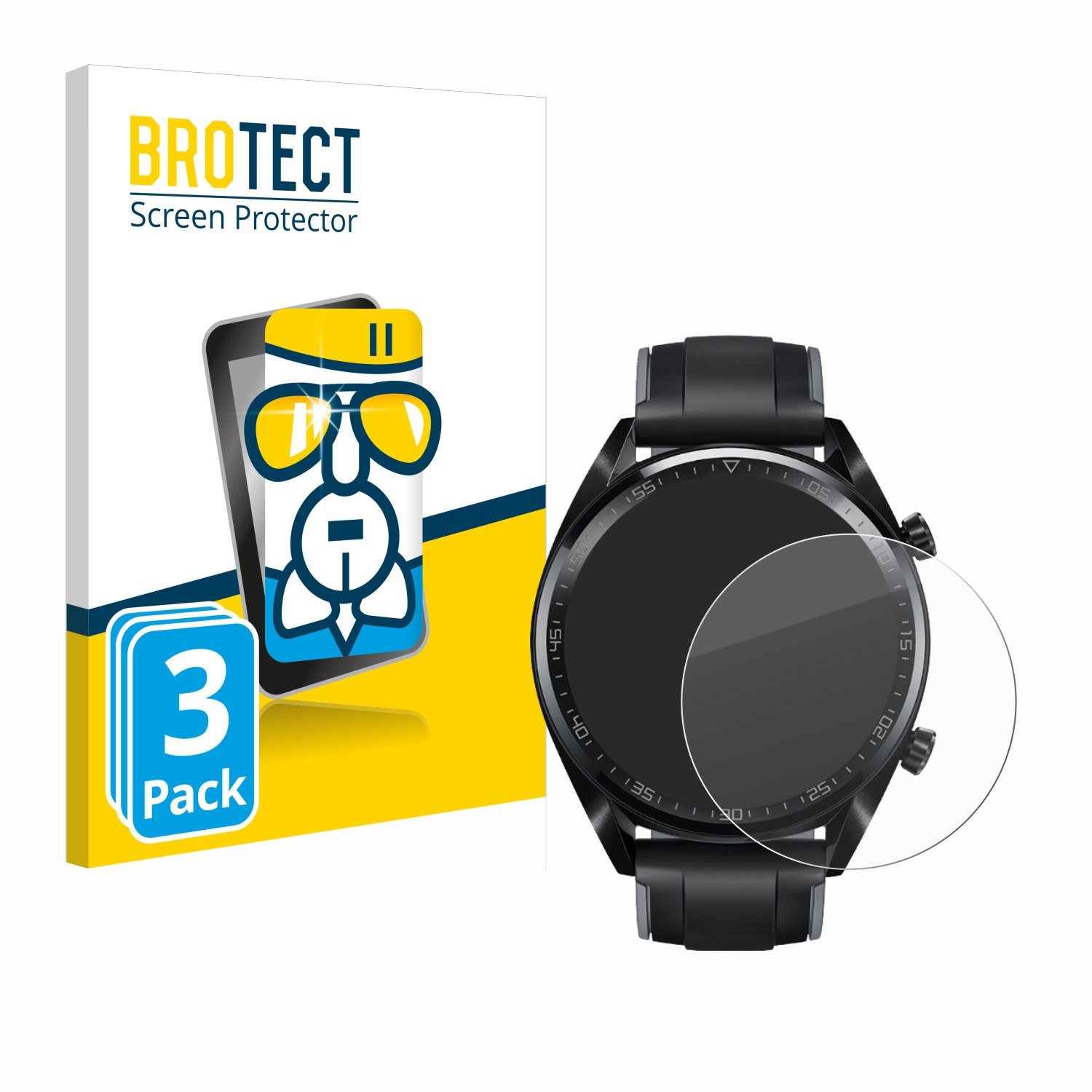 2018) BROTECT GT Watch mm) Huawei 3x (46 klare Schutzfolie(für Airglass
