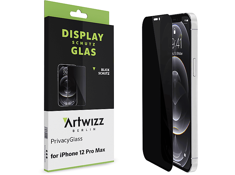 ARTWIZZ PrivacyGlass Displayschutz(für Apple Max) 12 iPhone Pro