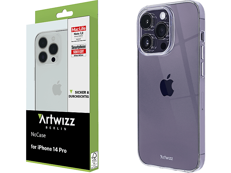 ARTWIZZ NoCase, Backcover, Apple, iPhone 14 Pro, Transparent