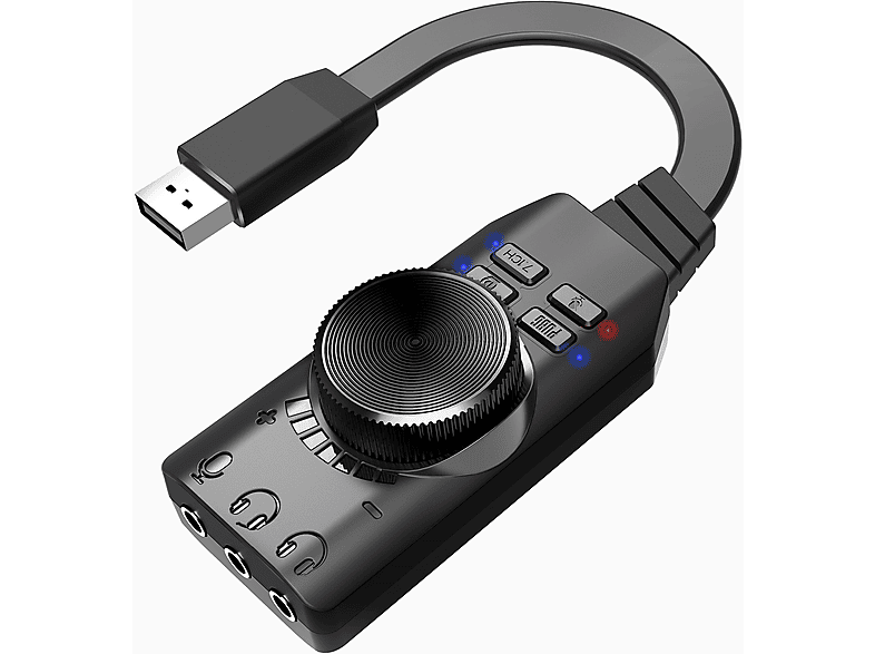 BRIGHTAKE USB Externe Computer und Handy Soundkarte - Gaming Soundkarte, Externe Soundkarte/USB-Soundkarte