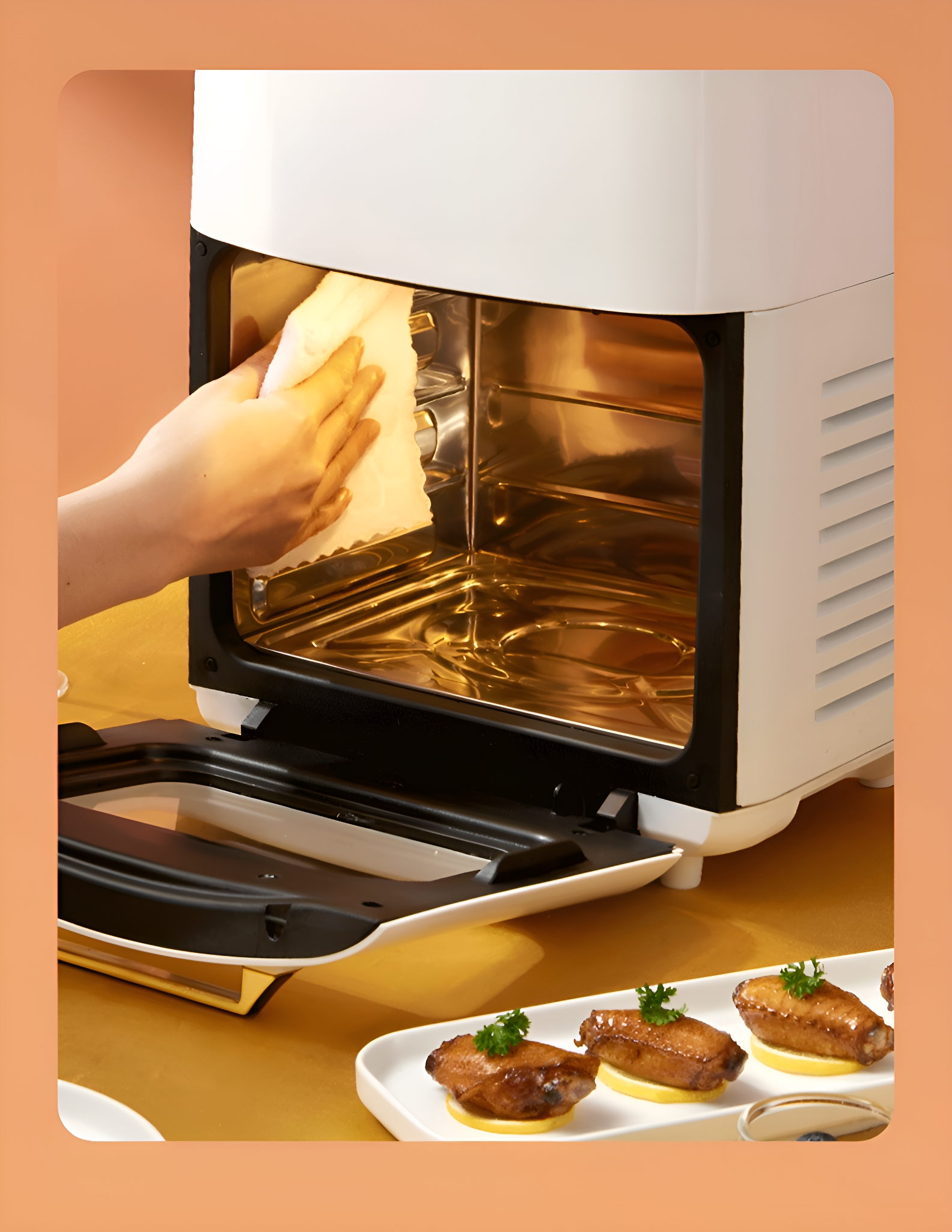BRIGHTAKE KraftMeister 15L Air Mehr Watt Sie Genießen Gesundes Kochen – Fryer Heißluftfritteuse 1400 und Weiß