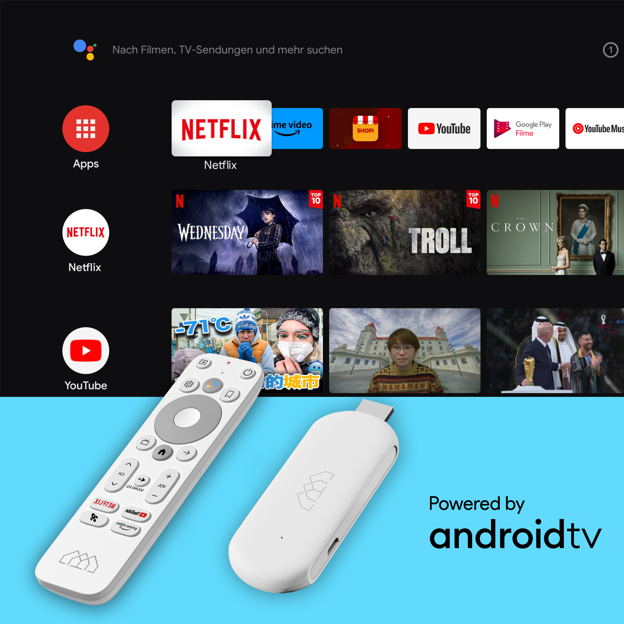 AndroidTV Stick Player FHD HD Streaming HOMATICS