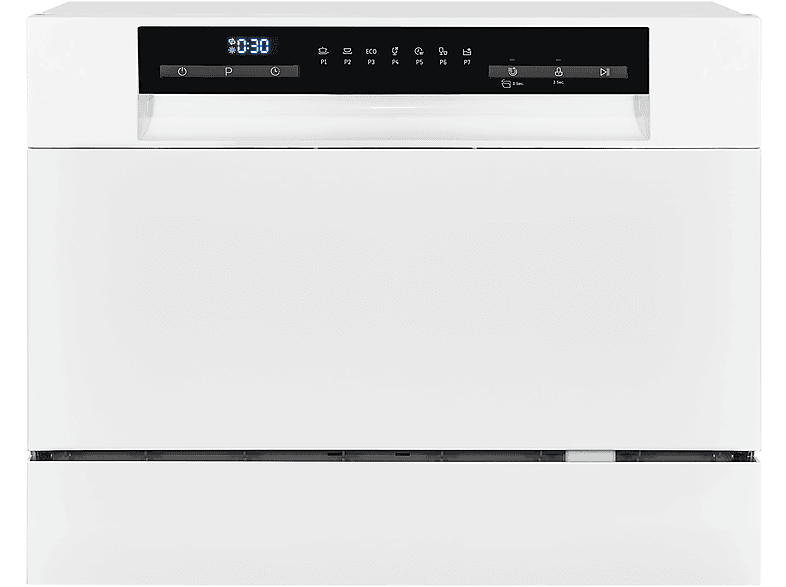 EXQUISIT GSP206-030D weiss Geschirrspüler (freistehend (Besteckkorb, 55 cm breit, 49 dB (A), D)