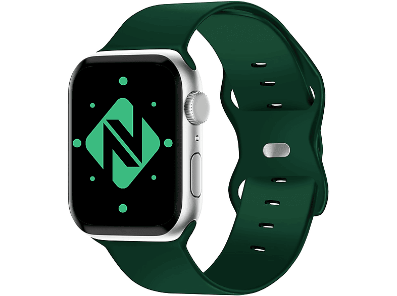 NALIA Smartwatch Silikon Armband, Ersatzarmband, Apple, Apple Watch 38mm/40mm/41mm, Dunkelgrün