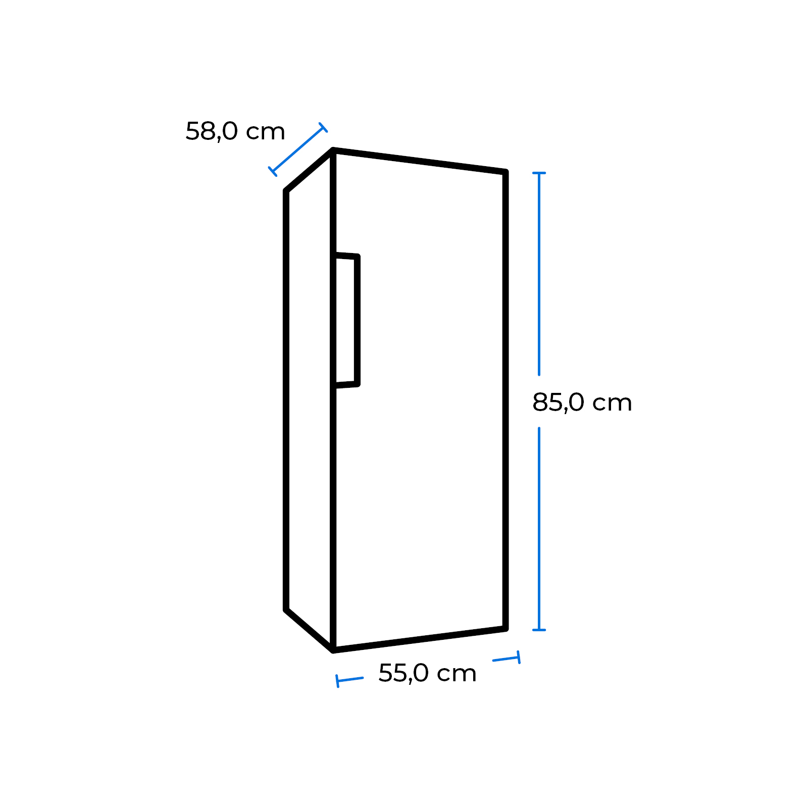 EXQUISIT KS516-V-040D Kühlschrank (D, mm 850 weiß) hoch