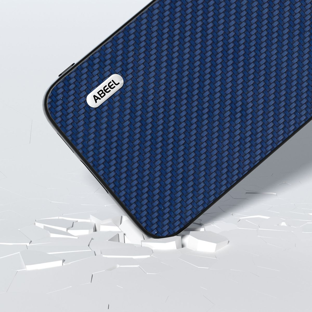 S23 FE, Carbon mit D-Blau Faser Bookcover, Samsung, Premium WIGENTO Galaxy Hülle Texturen,