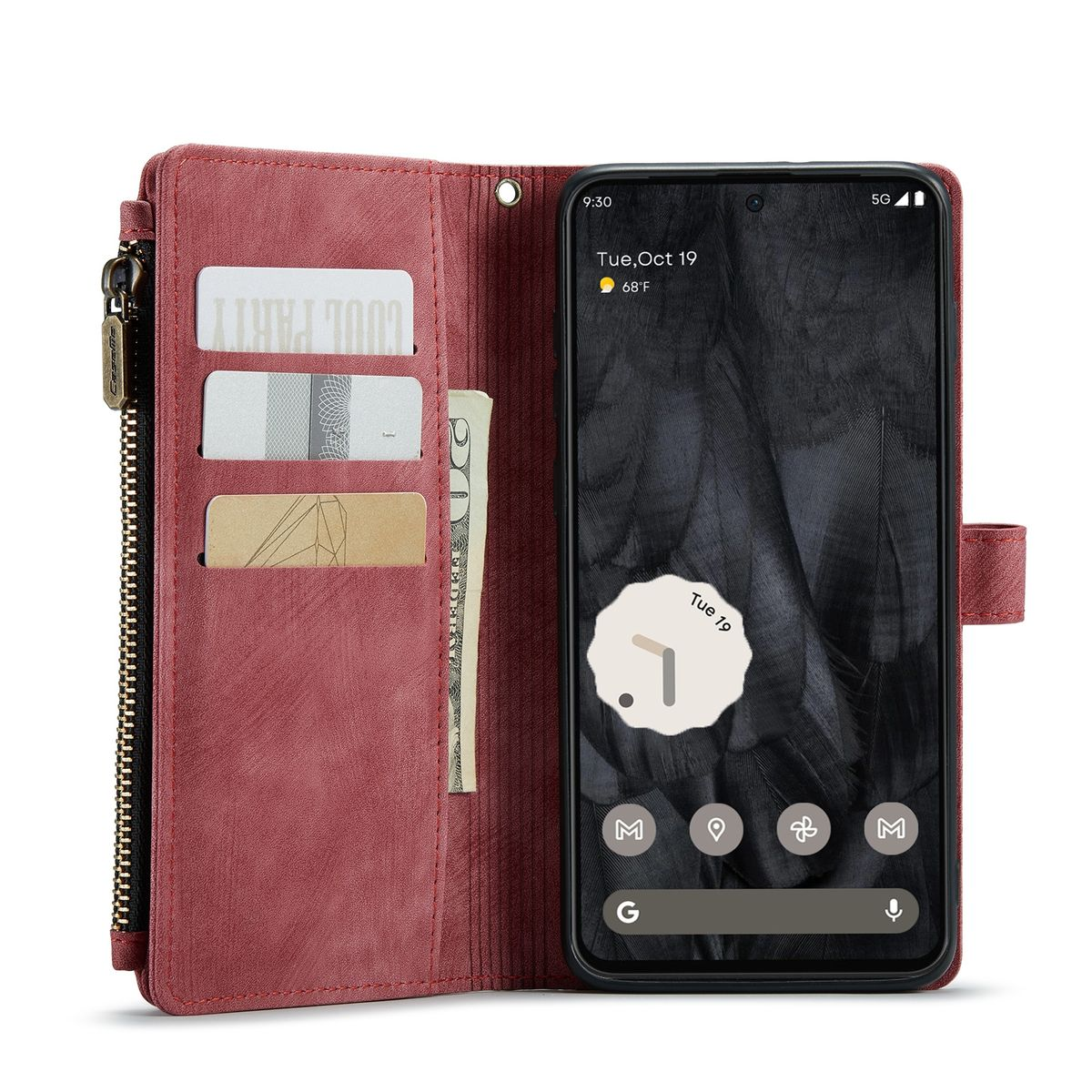 Pro, Tasche 8 Rot & Cover, WIGENTO Full Google, Pixel Geldbörse, Multifunktion