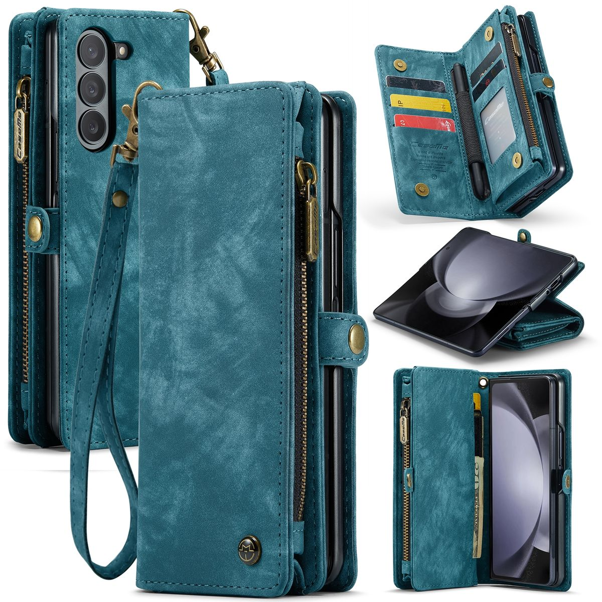 WIGENTO Multifunktion Tasche 5G, Full Z Blau Flip5 Galaxy & Geldbörse, Cover, Samsung