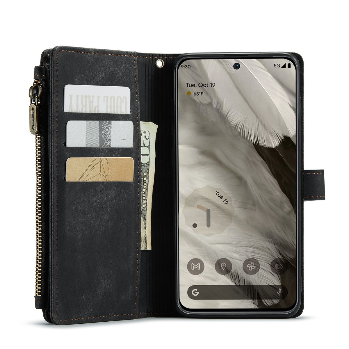 WIGENTO Multifunktion Tasche & 8, Full Schwarz Pixel Google, Geldbörse, Cover