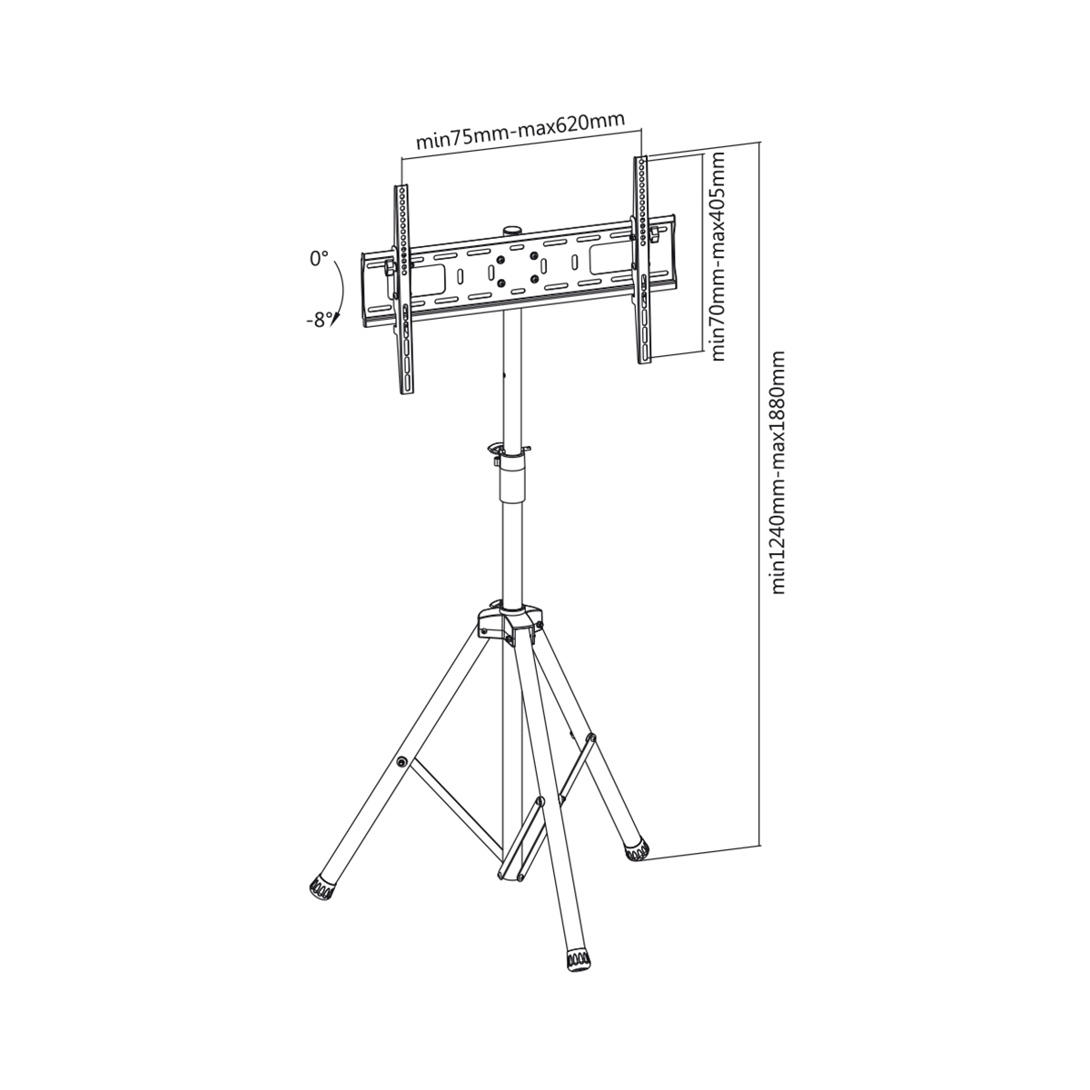 TV Standfuß höhenverstellbar für MY 37-70 WALL HT10L Zoll