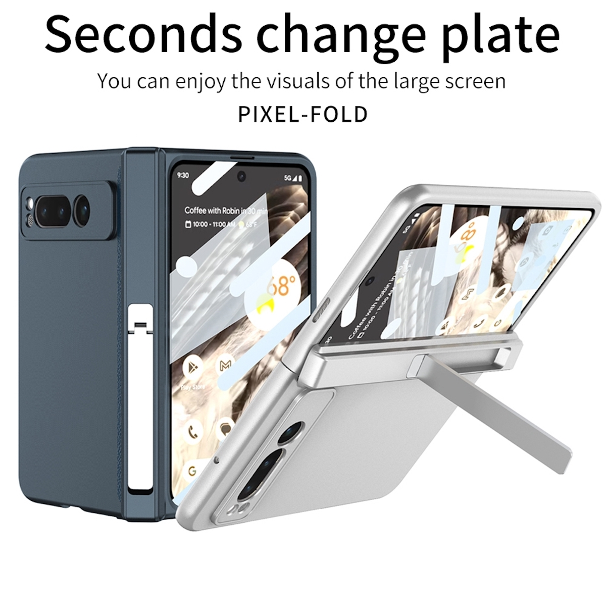WIGENTO Premium Magnet Design Hülle Displayschutz, Google, Pixel Cover, mit Weiß Full Fold