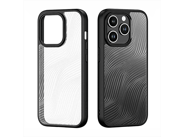 WIGENTO TPU / PC Frosted Feel Design Hülle, Backcover, Apple, iPhone 15 Pro Max, Schwarz